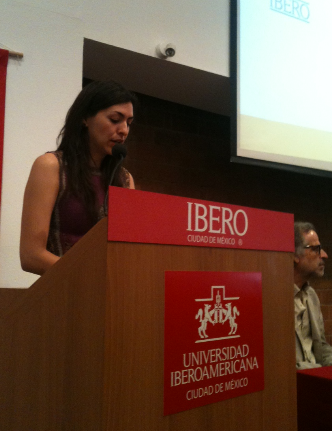La Mtra. María Fernanda Sánchez del Programa de Medio Ambiente, durante la presentación del evento